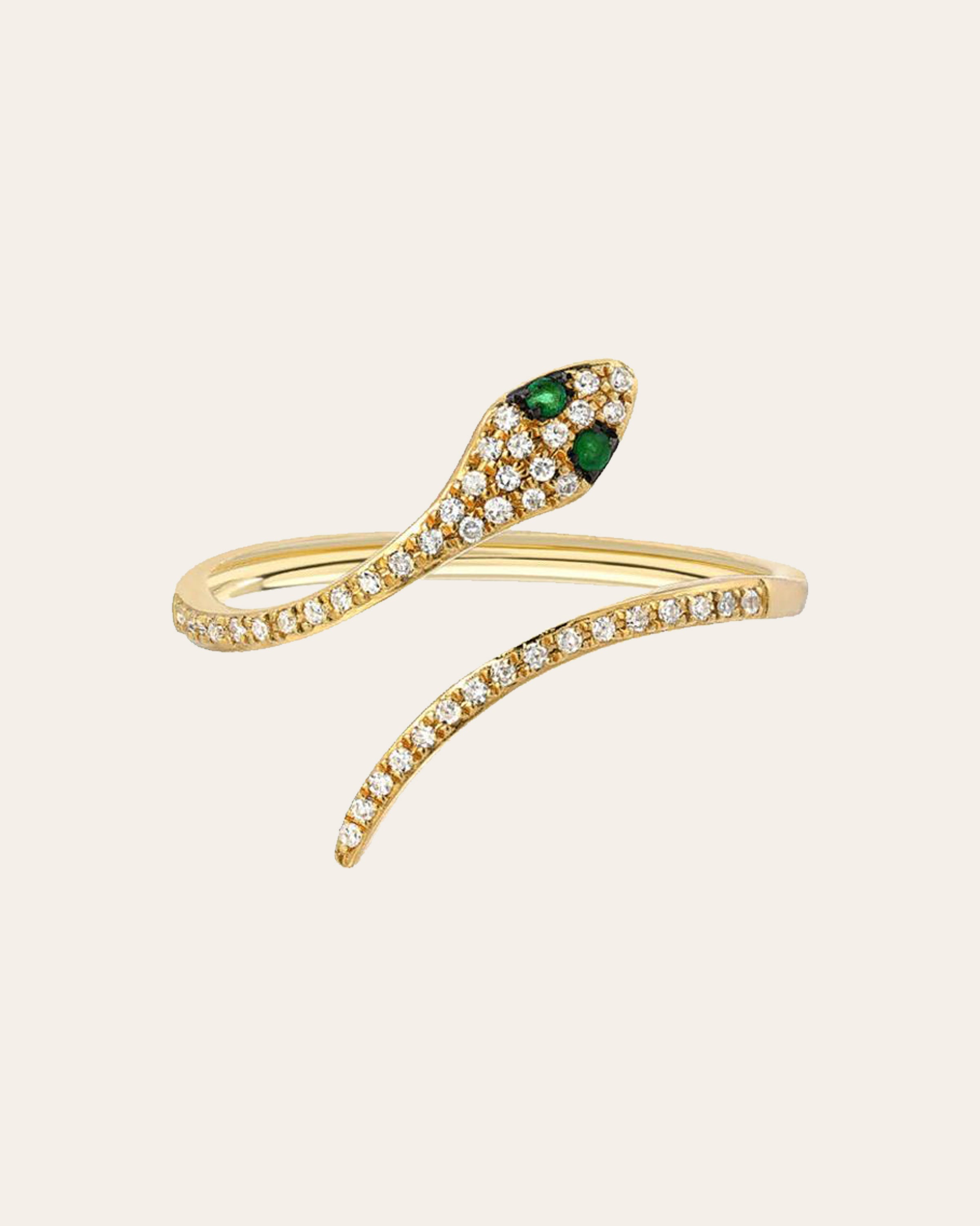 Pave Diamond Snake Ring