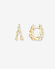 Diamond Split Huggie Earrings
