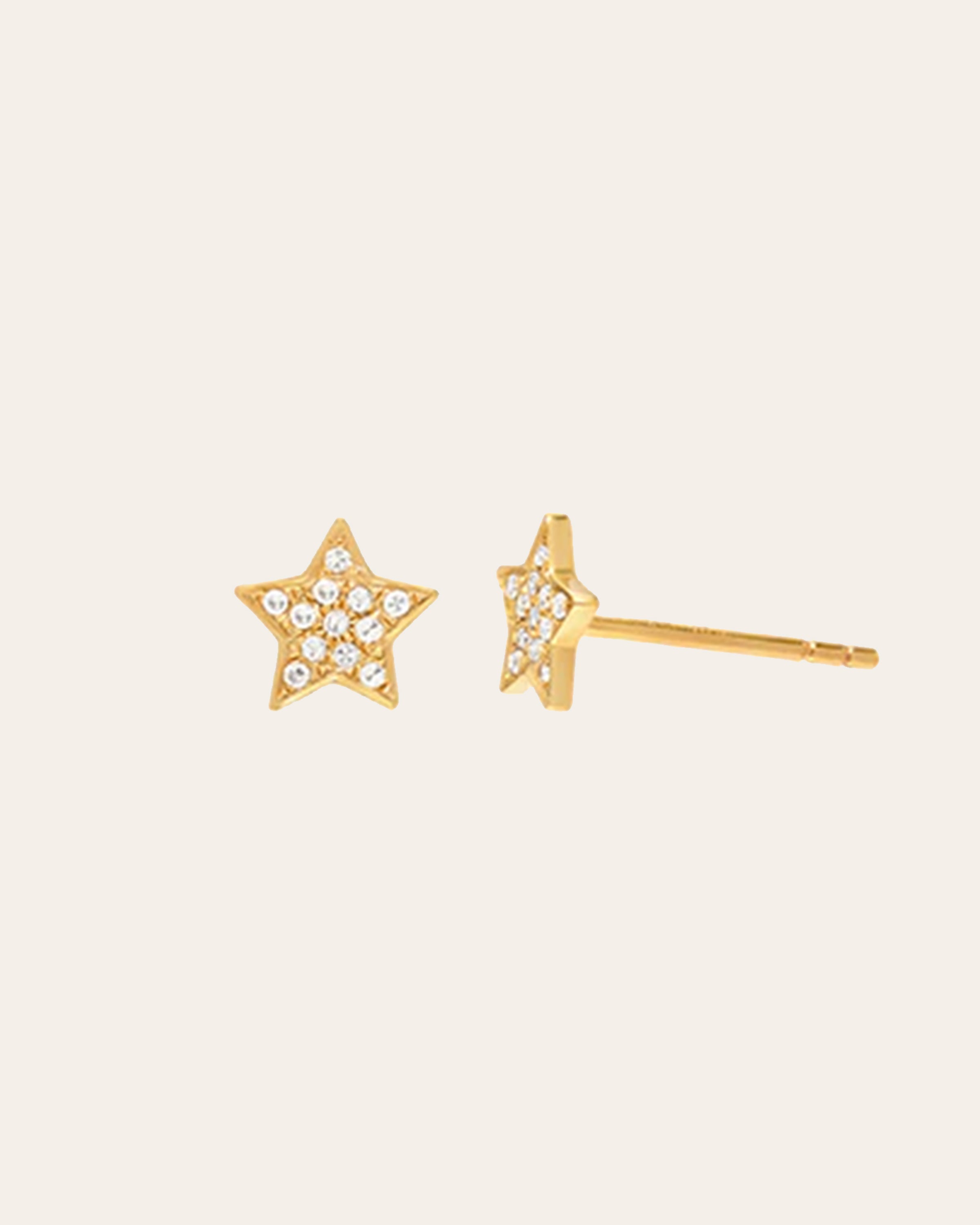 Diamond Star Stud Earrings