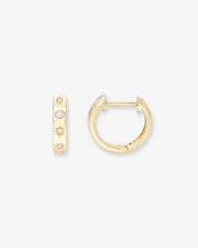 Diamond Starburst Huggie Earrings