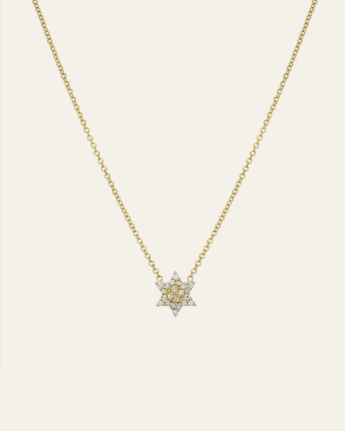 Diamond Star Of David Necklace