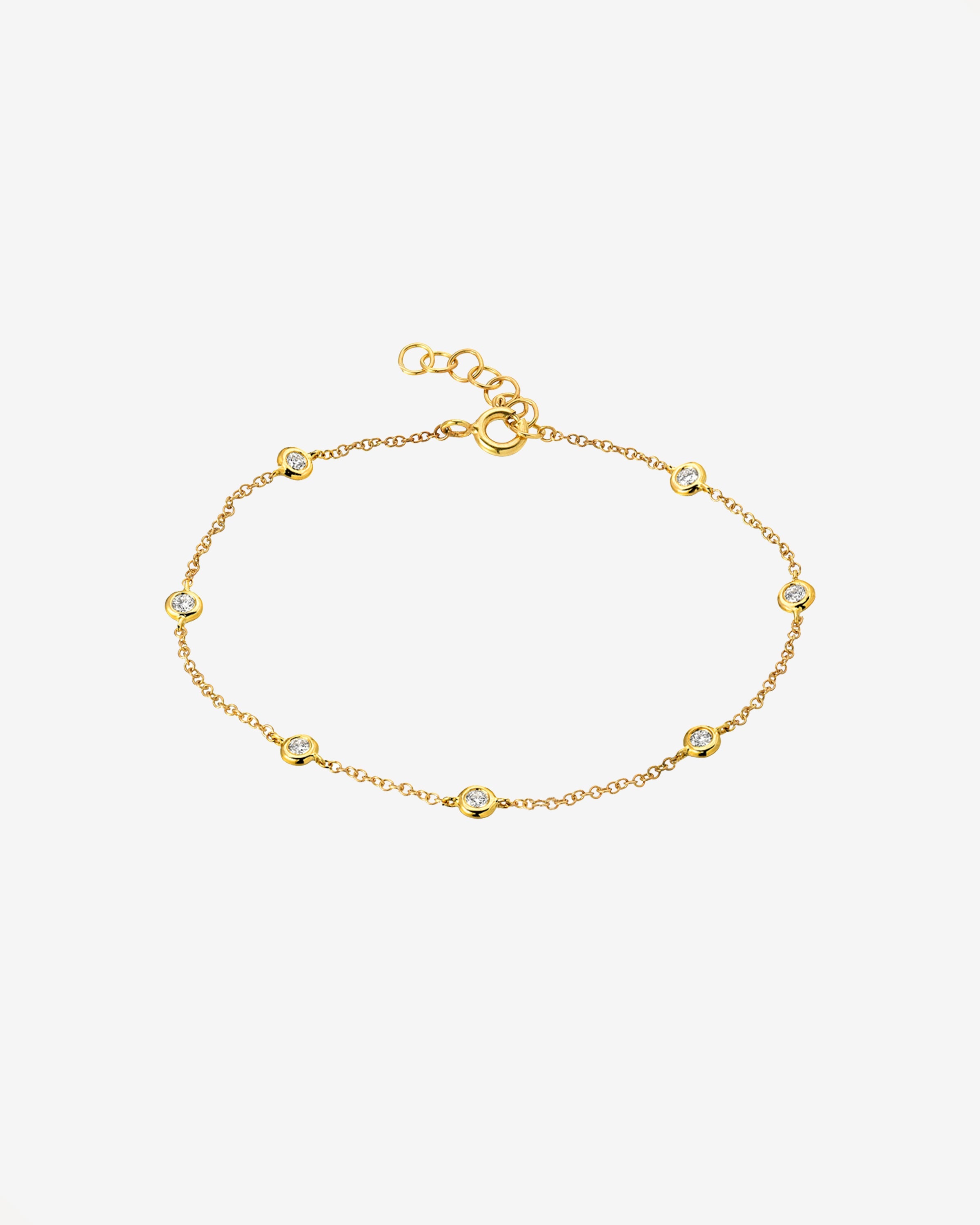 14k Diamond By The Yard Anklet