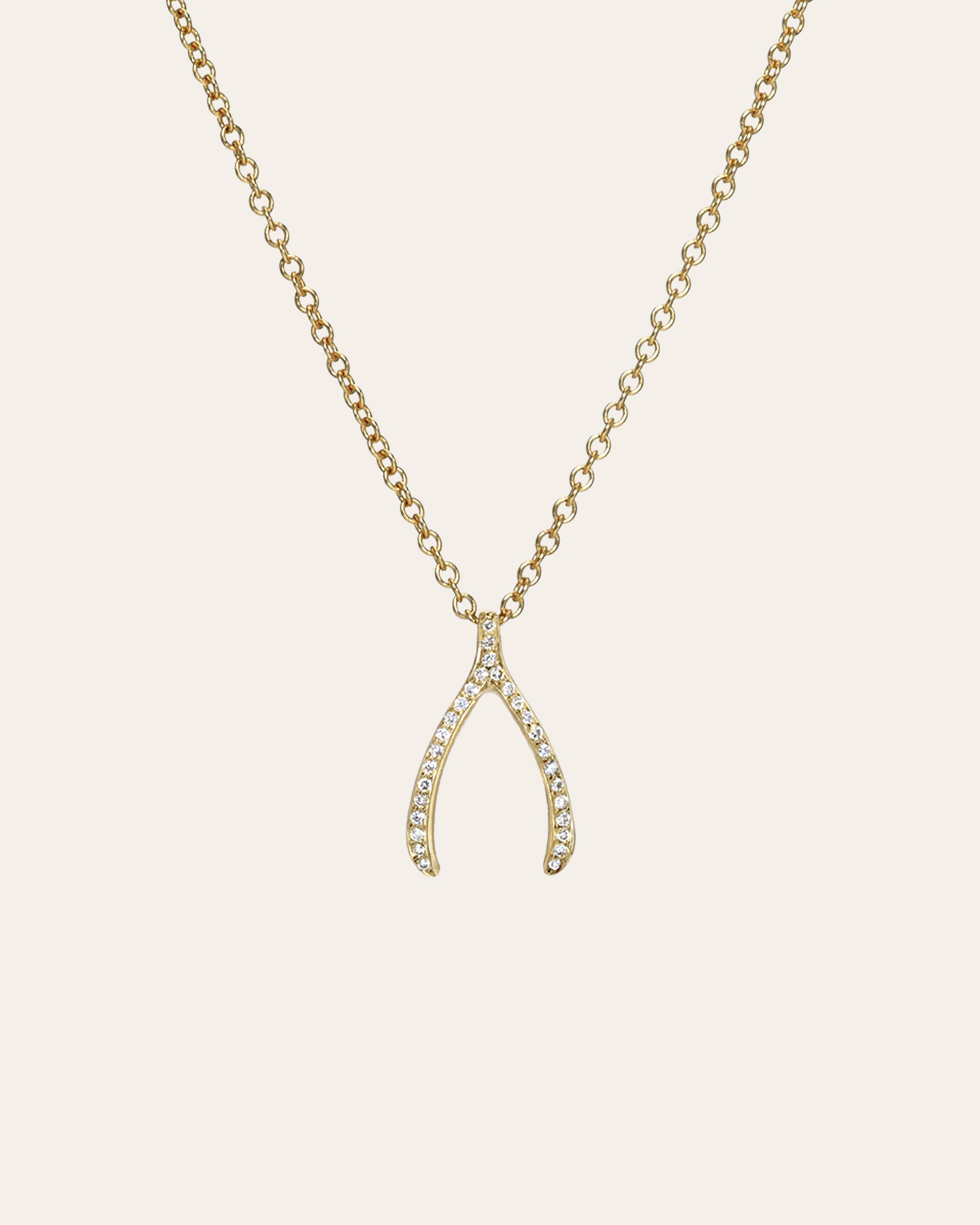 Diamond Wishbone Necklace