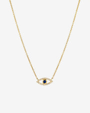 Diamond & Sapphire Evil Eye Necklace