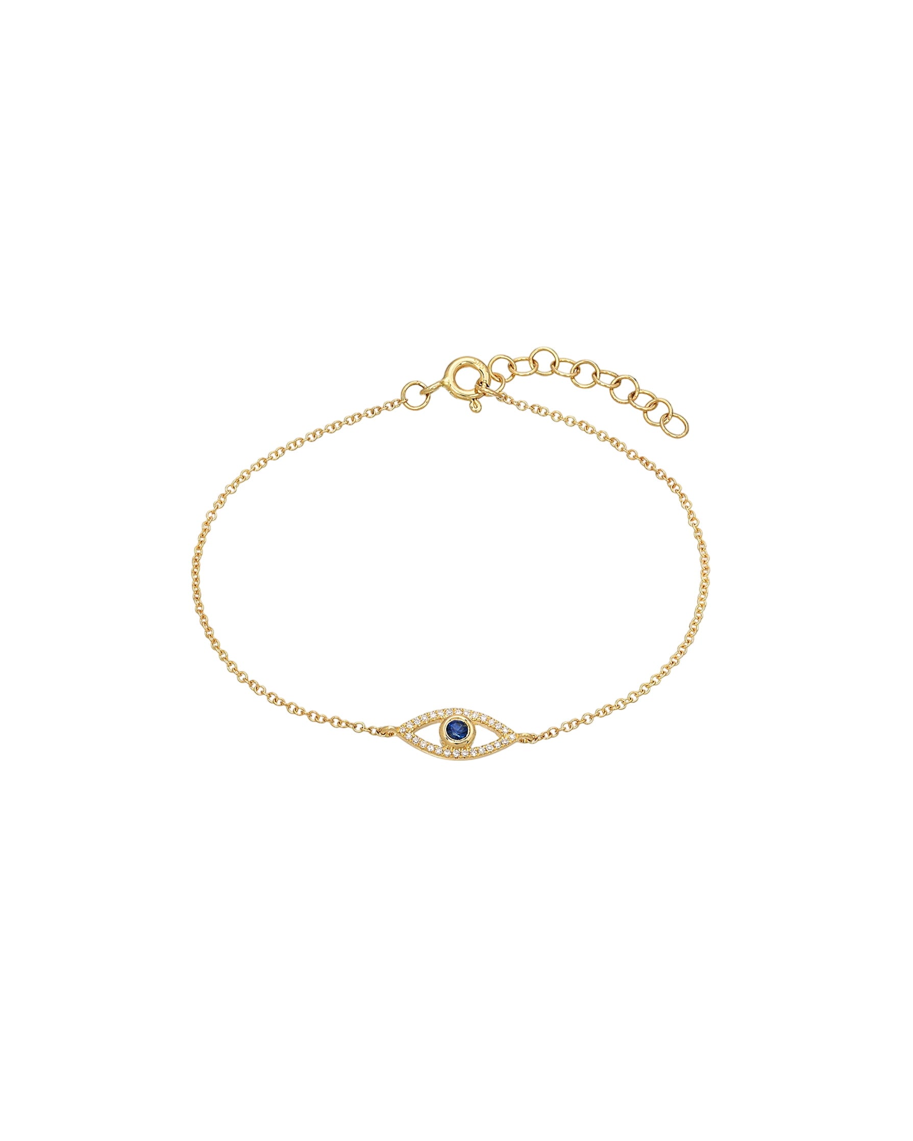 Diamond And Sapphire Evil Eye Bracelet