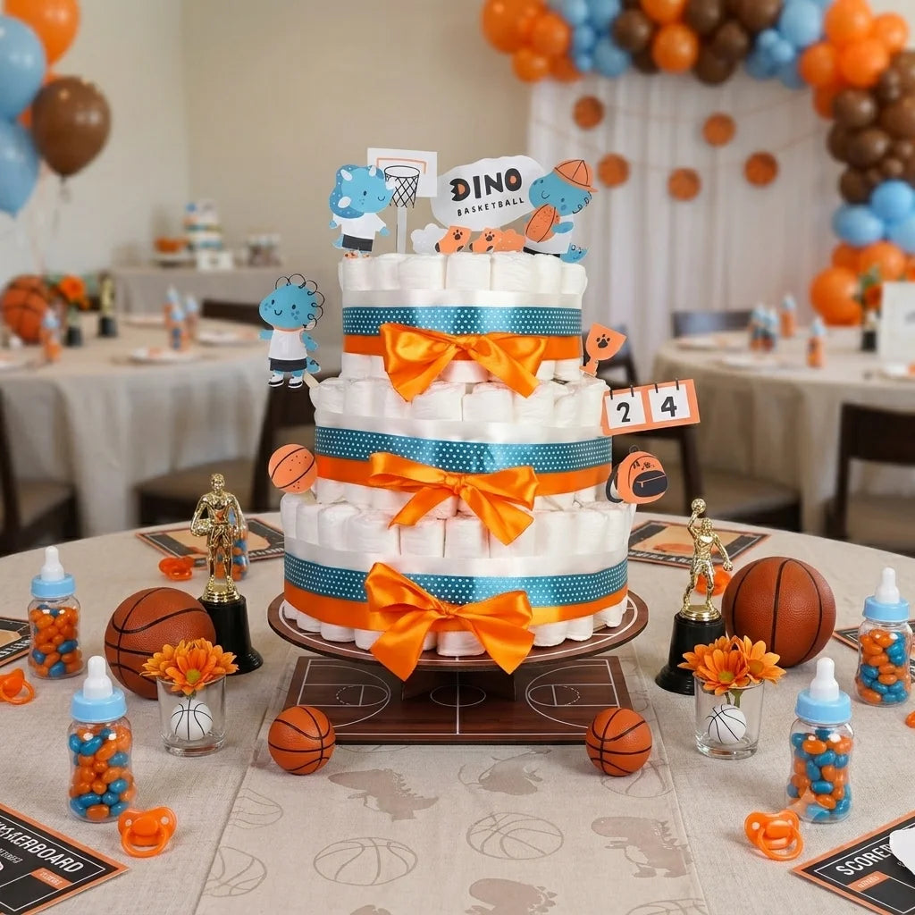 Dino Basketball Diaper Cake Kit