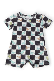 Dino Checkers S/s Shorty One-piece
