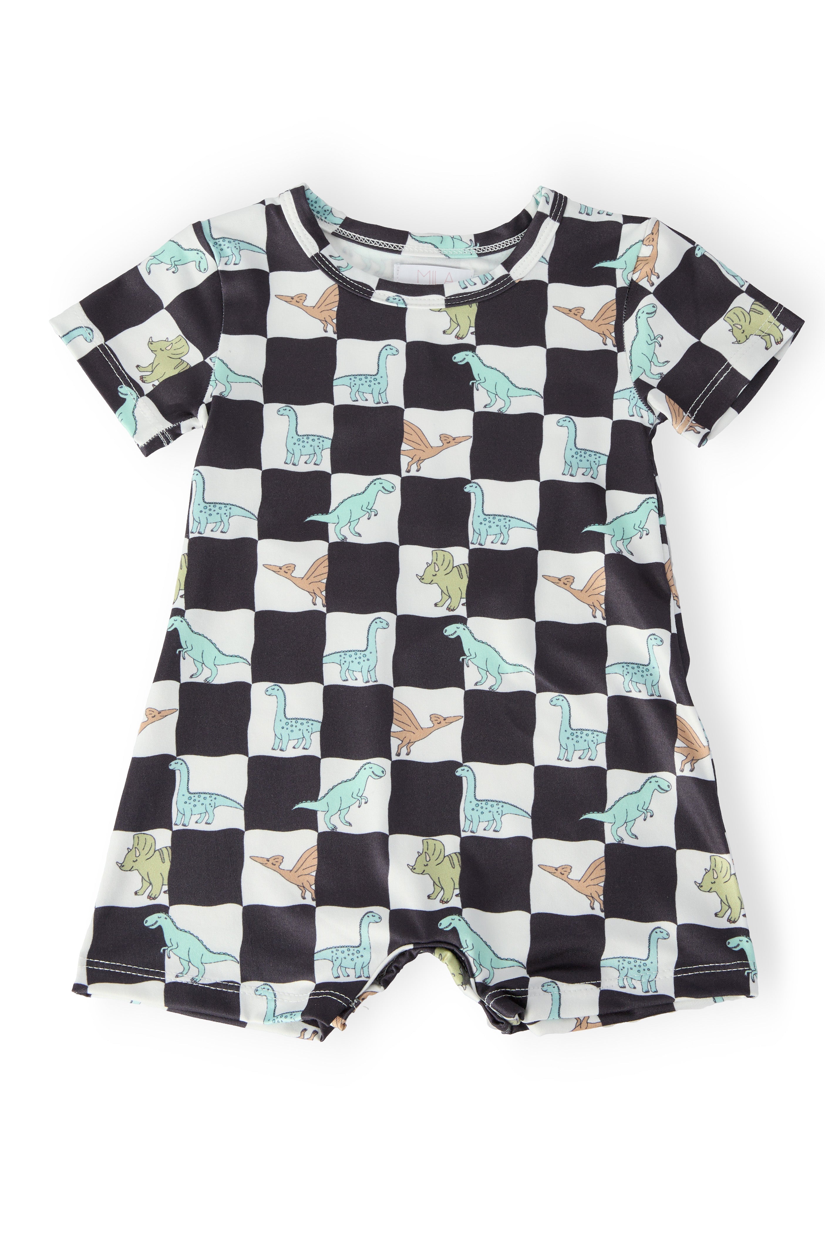 Dino Checkers S/s Shorty One-piece