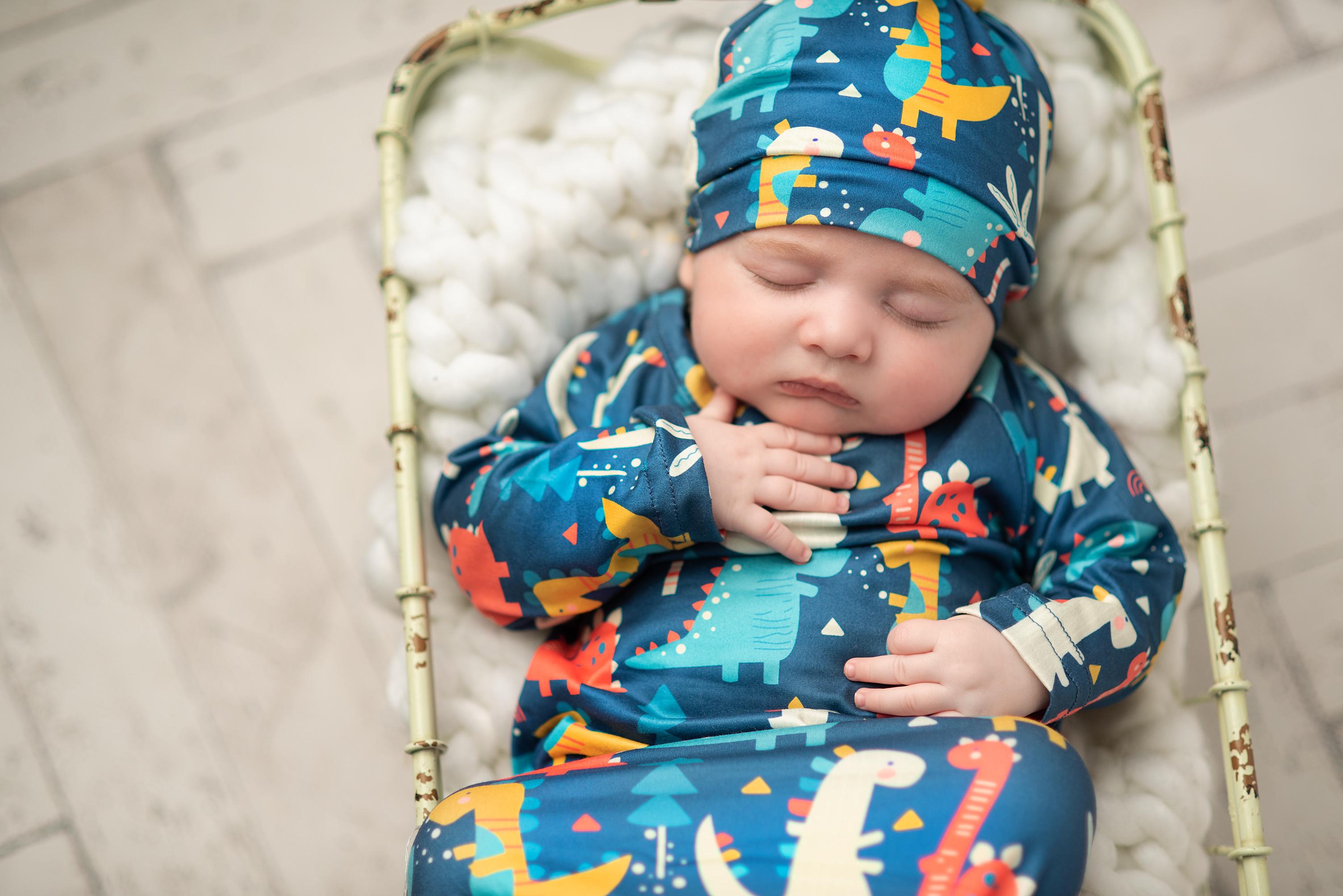 Dino Baby Gown And Hat