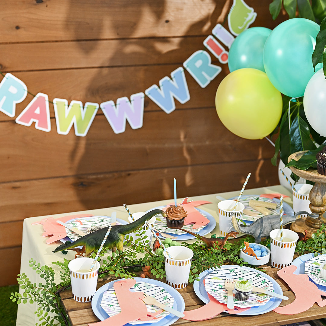 Blue And Gold Paper Straws (25 Per Pack)