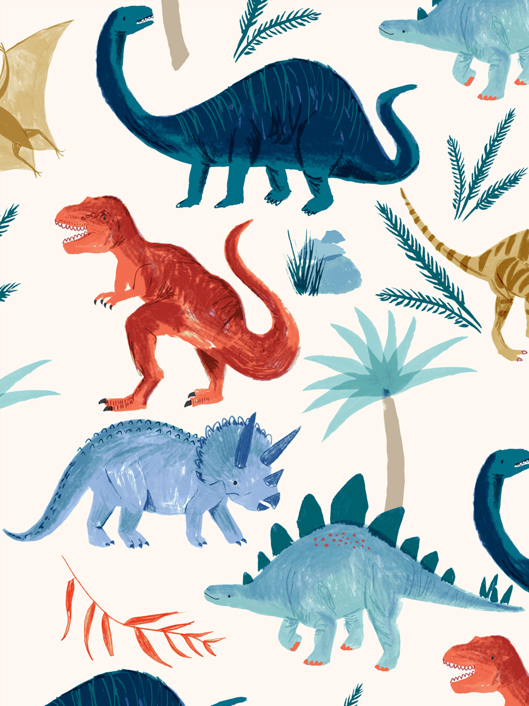 'dinosaur Kingdom' Wallpaper By Meri Meri - Cream