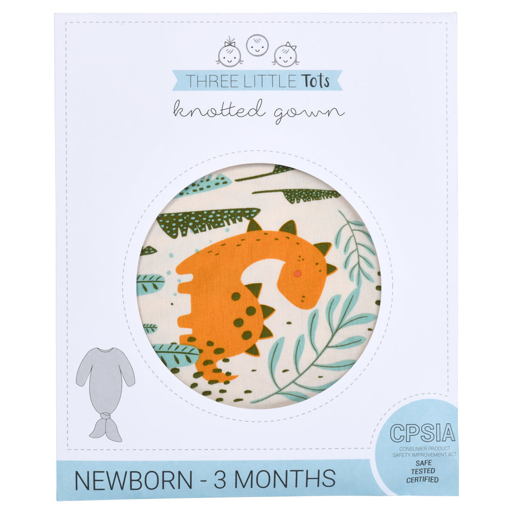 Dinosaur Themed Newborn Knotted Gown