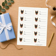 Doberman Pinscher Paws & Bows Gift Tag Sticker Sheet