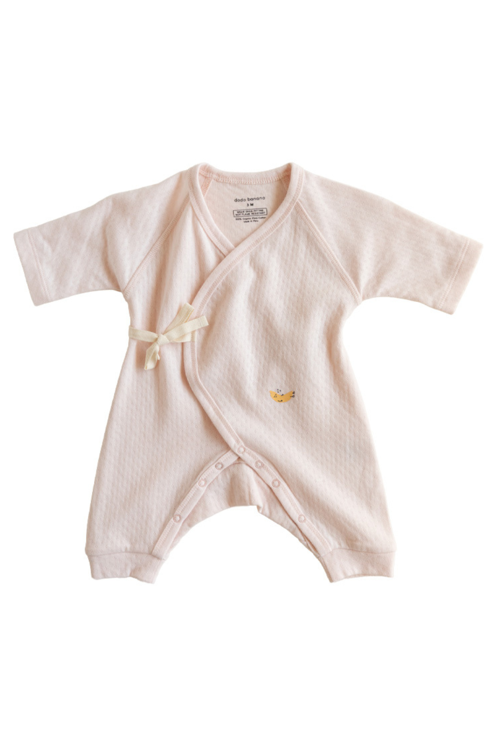 Soft Pink Pointelle Baby Kimono Onesie
