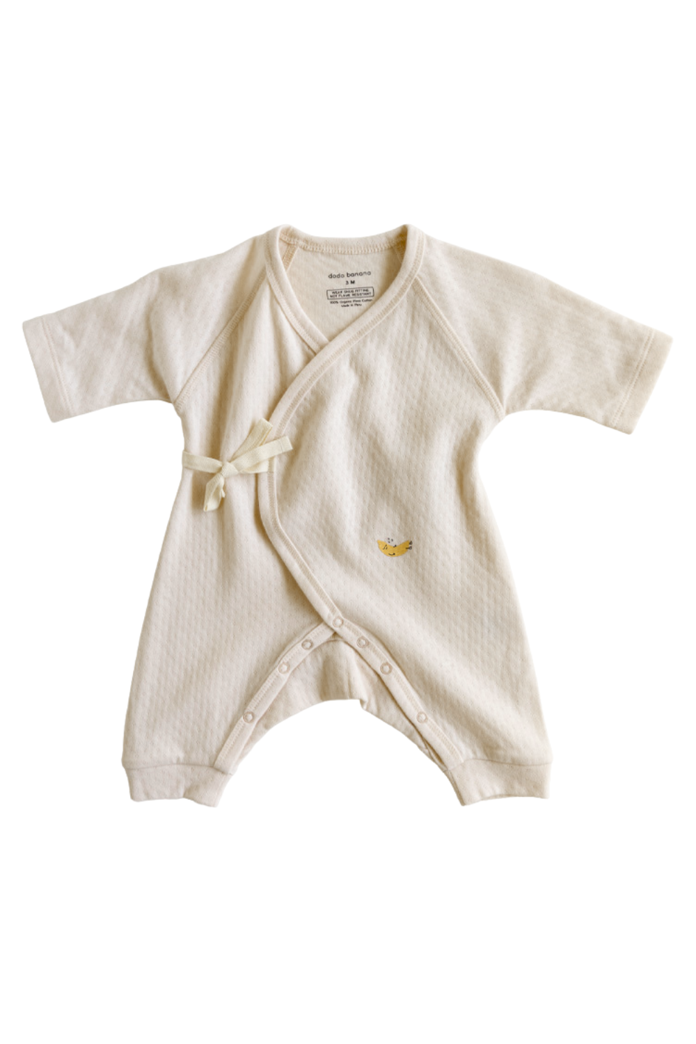 Ecru Pointelle Baby Kimono Onesie