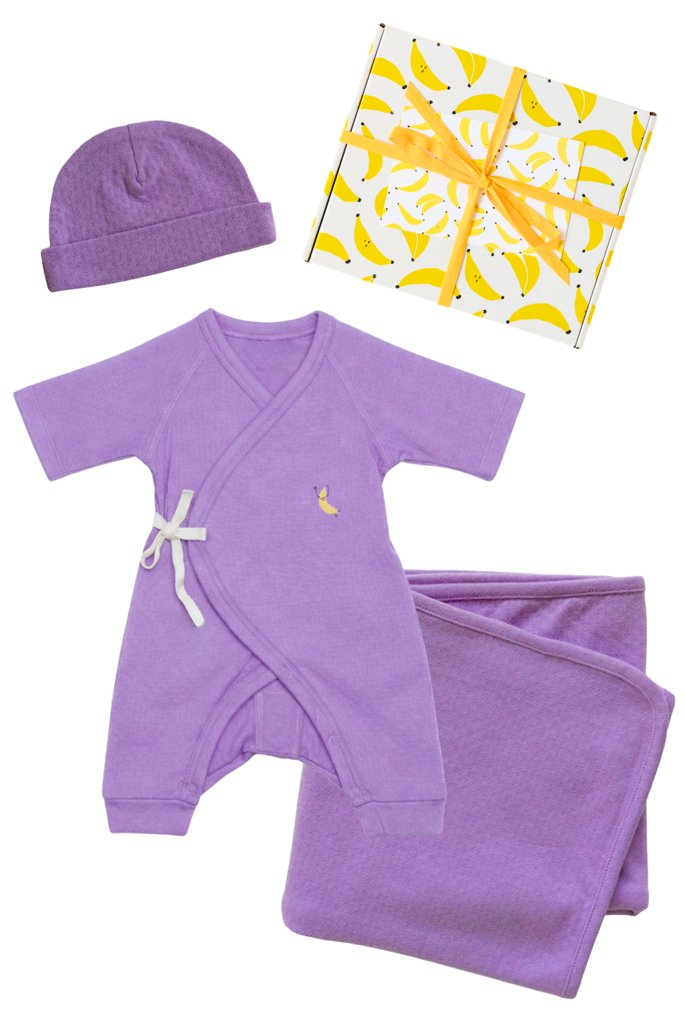 Lilac Pointelle Baby Gift Set