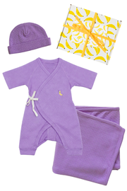 Lilac Pointelle Baby Gift Set