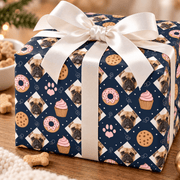 Personalized Paws & Pastry Wrapping Paper | Custom Gift Wrap