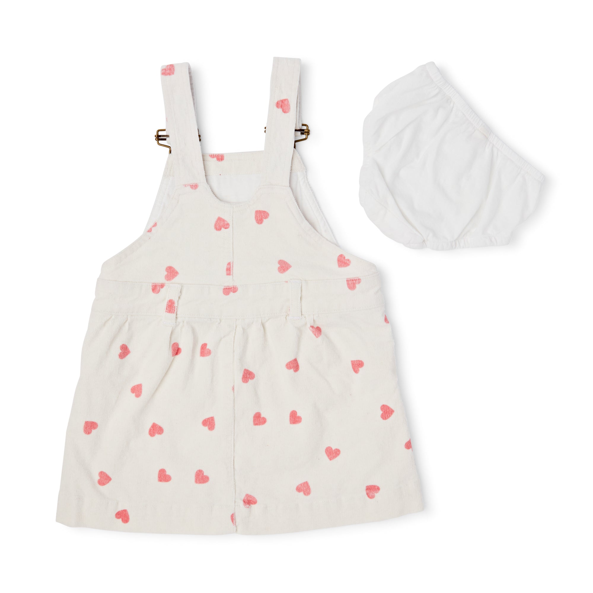 Cream Pink Heart Print Dress