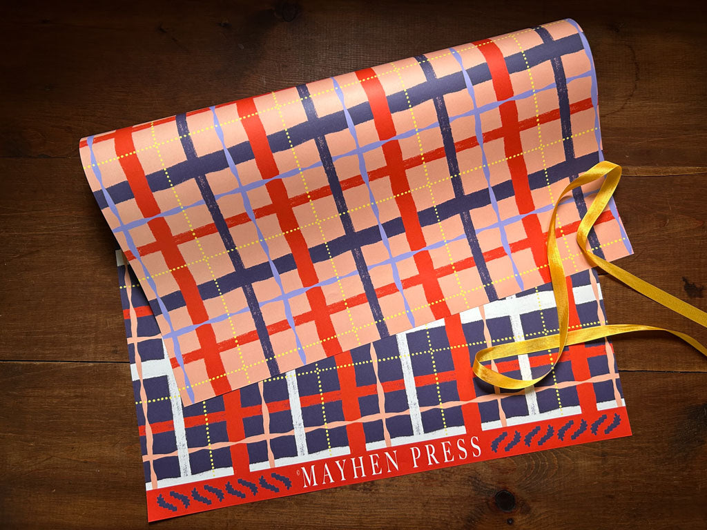 Dotty Plaid Pattern Sheet