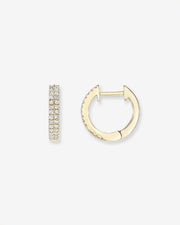 Double Diamond Huggie Earrings