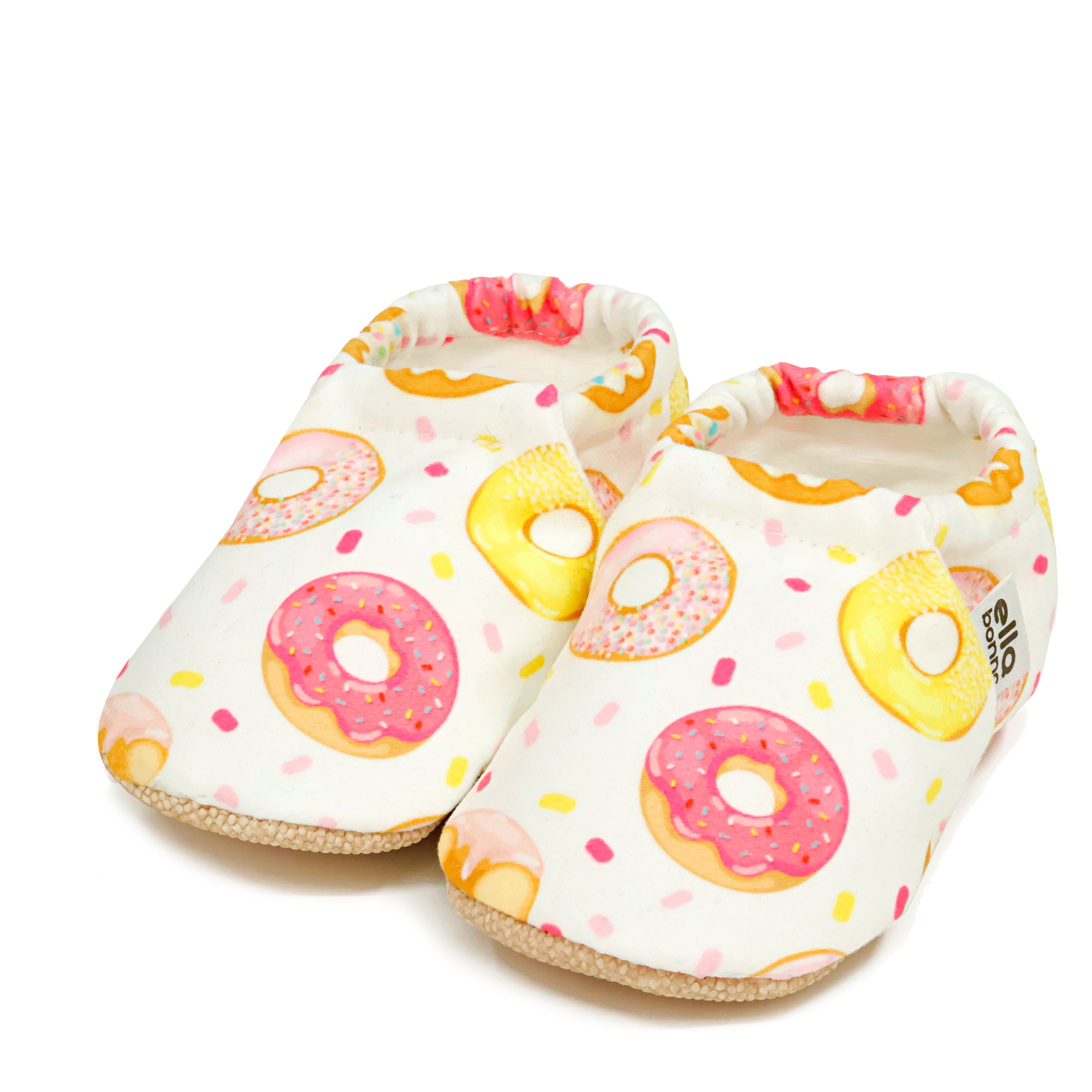 Ella Bonna Non-slip Sole Doughnut Patterned Baby Booties, Home Boot Slippers Nursery Shoes