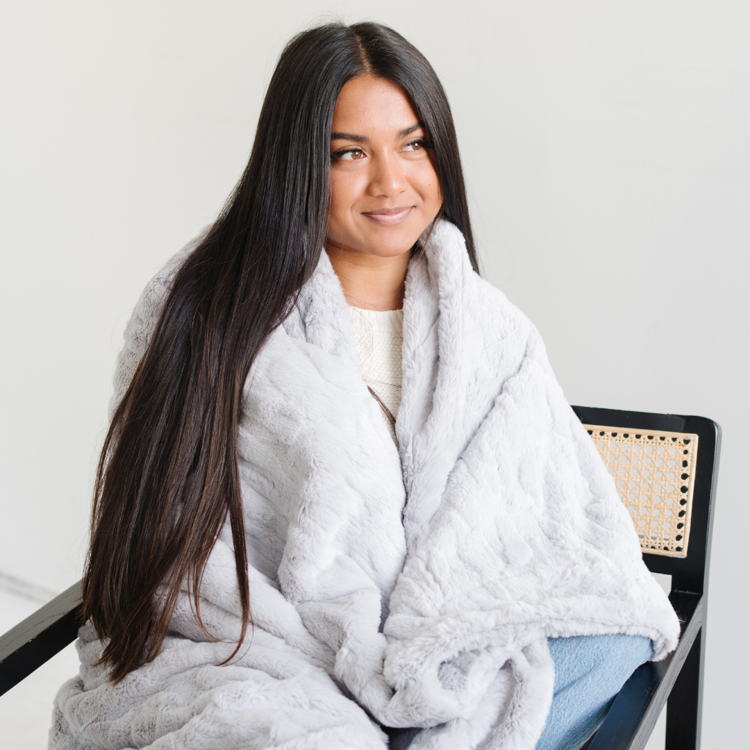 Patterned Faux Fur Throw Blankets