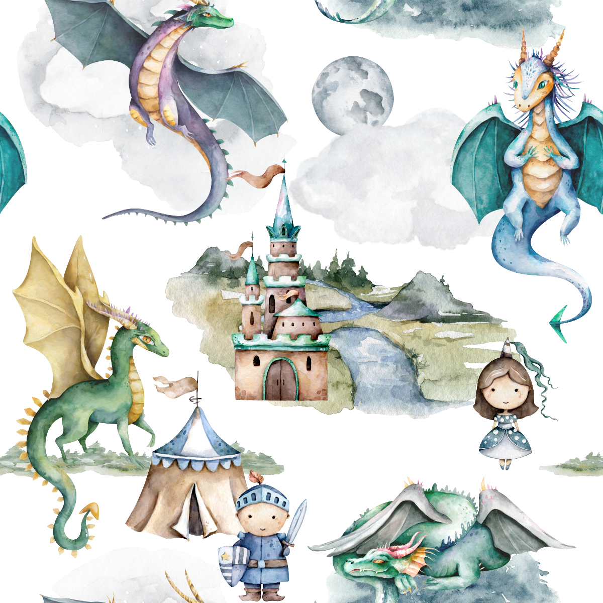 Dragons & Knights Minky Baby Blanket