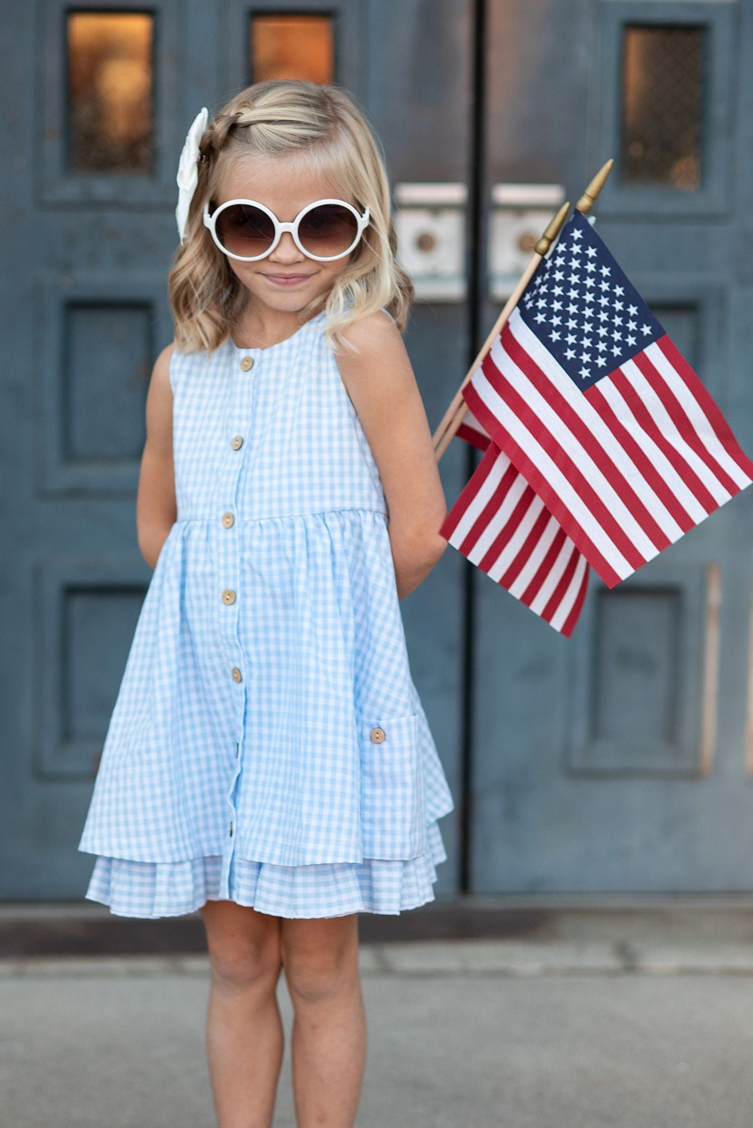 Blue Check Gingham Dress