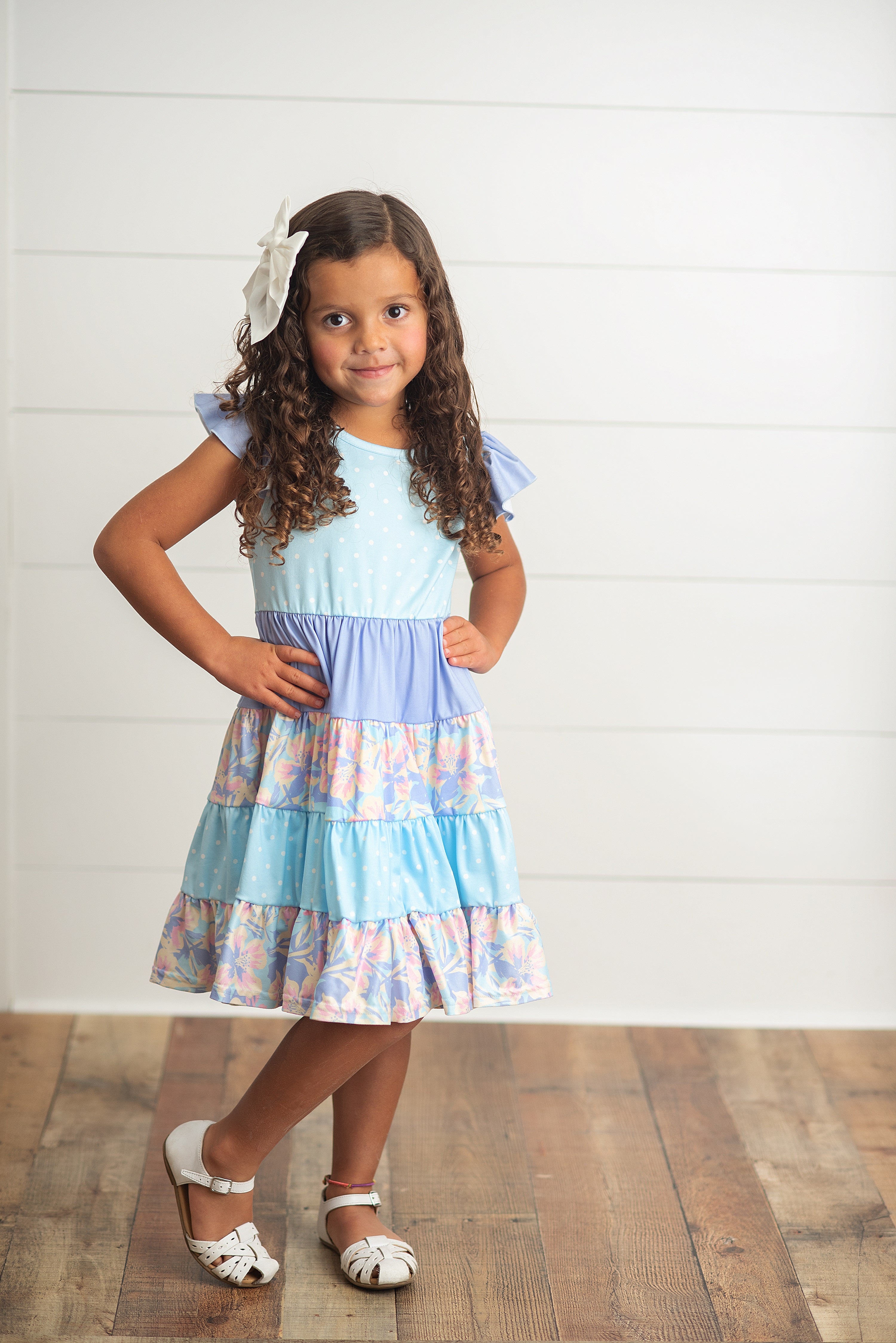 Blue Tiered Dress