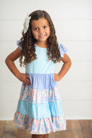 Blue Tiered Dress