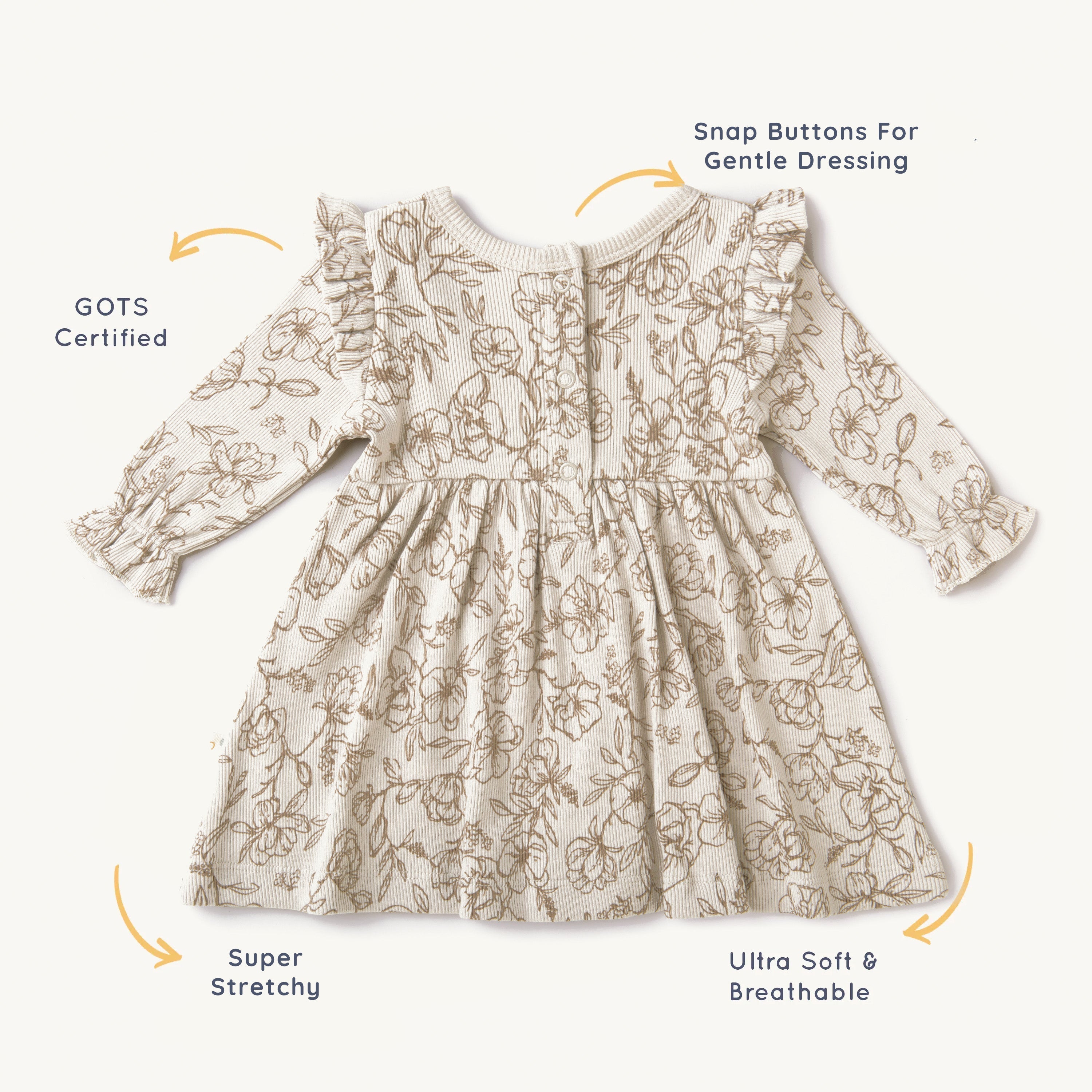 Organic Girls Ruffle Dress - Vintage Bloom