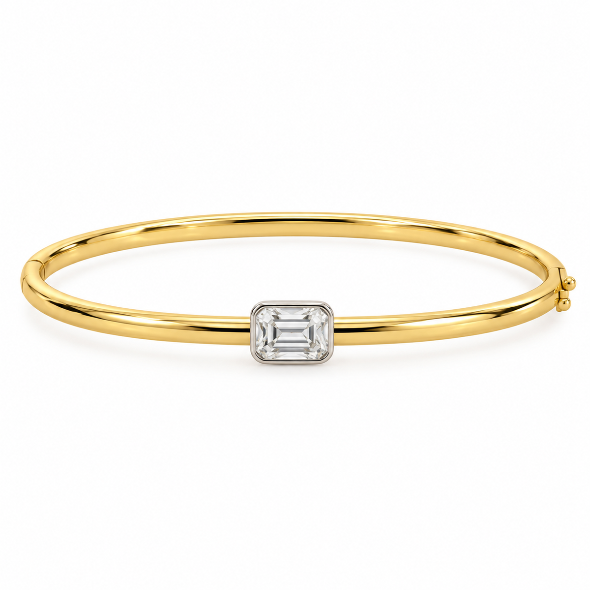 Drew Emerald Cut Bezel Two-tone Bangle