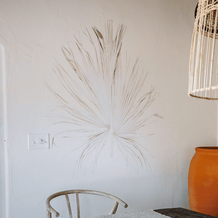 Dried Fan Palm Leaf Wall Decal