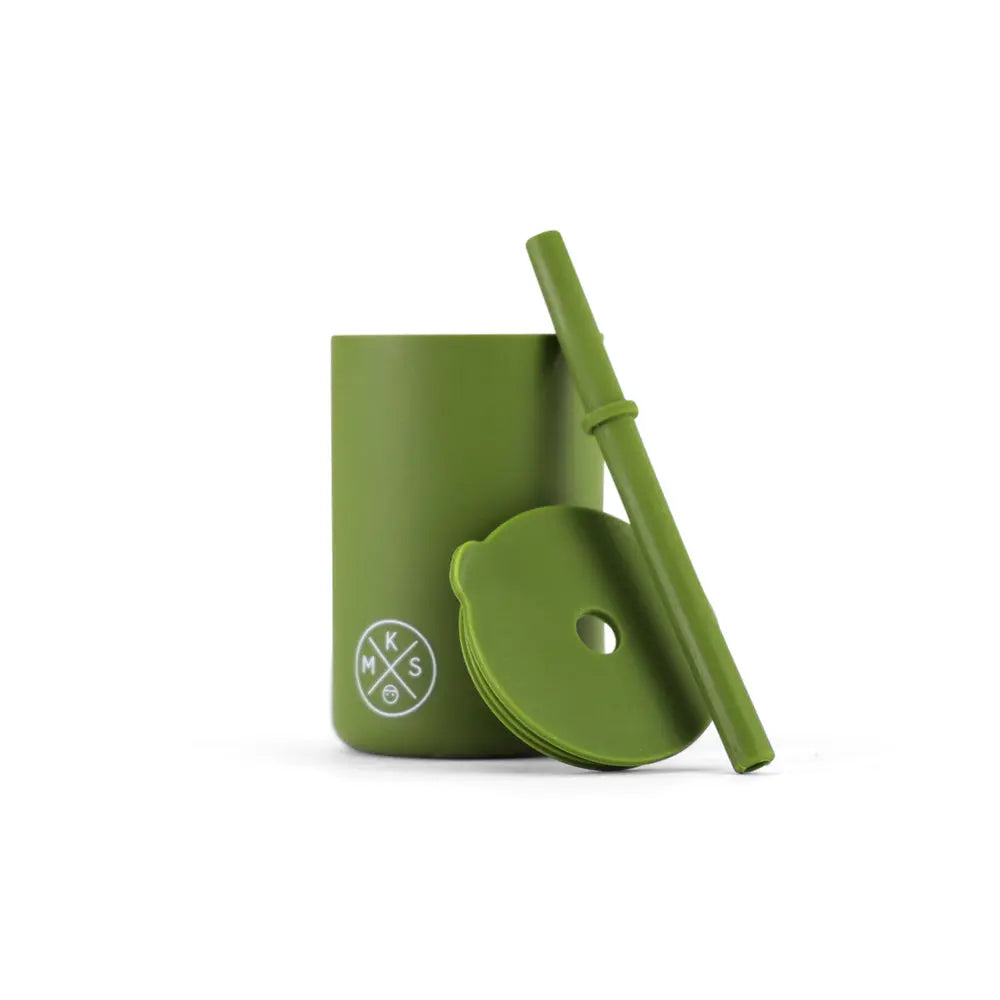 Drinking Cup With Straw - Army Green