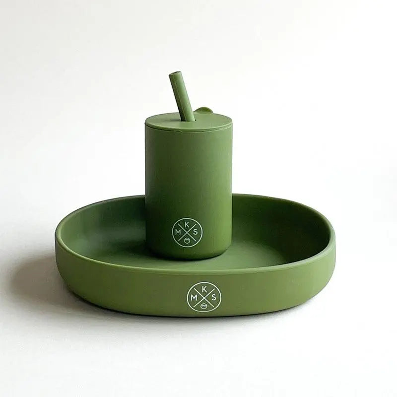 Drinking Cup With Straw - Army Green