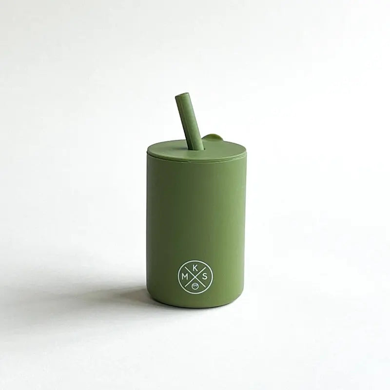 Drinking Cup With Straw - Army Green