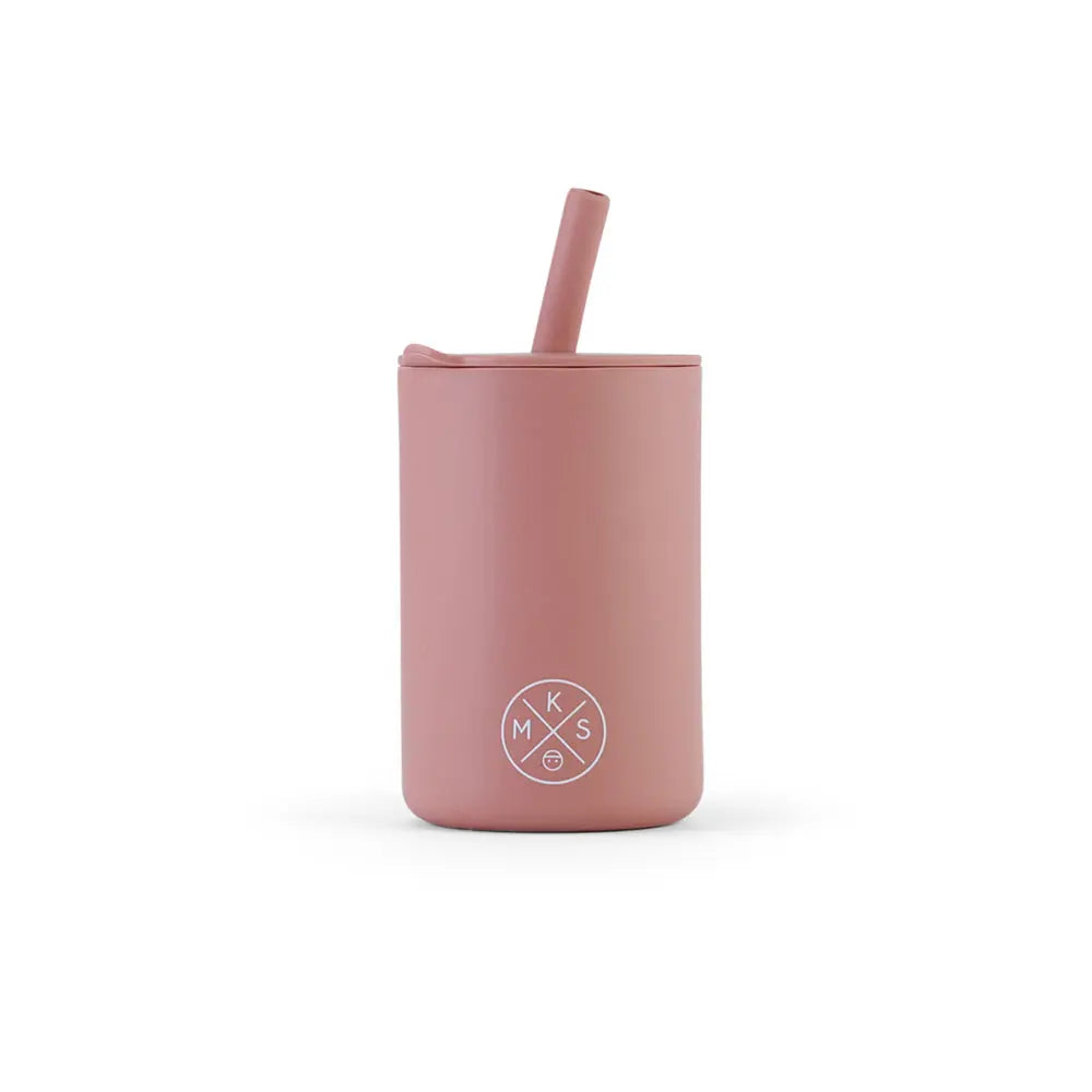 Drinking Cup With Straw - Dusty Pink