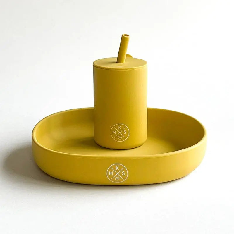 Drinking Cup With Straw - Mustard