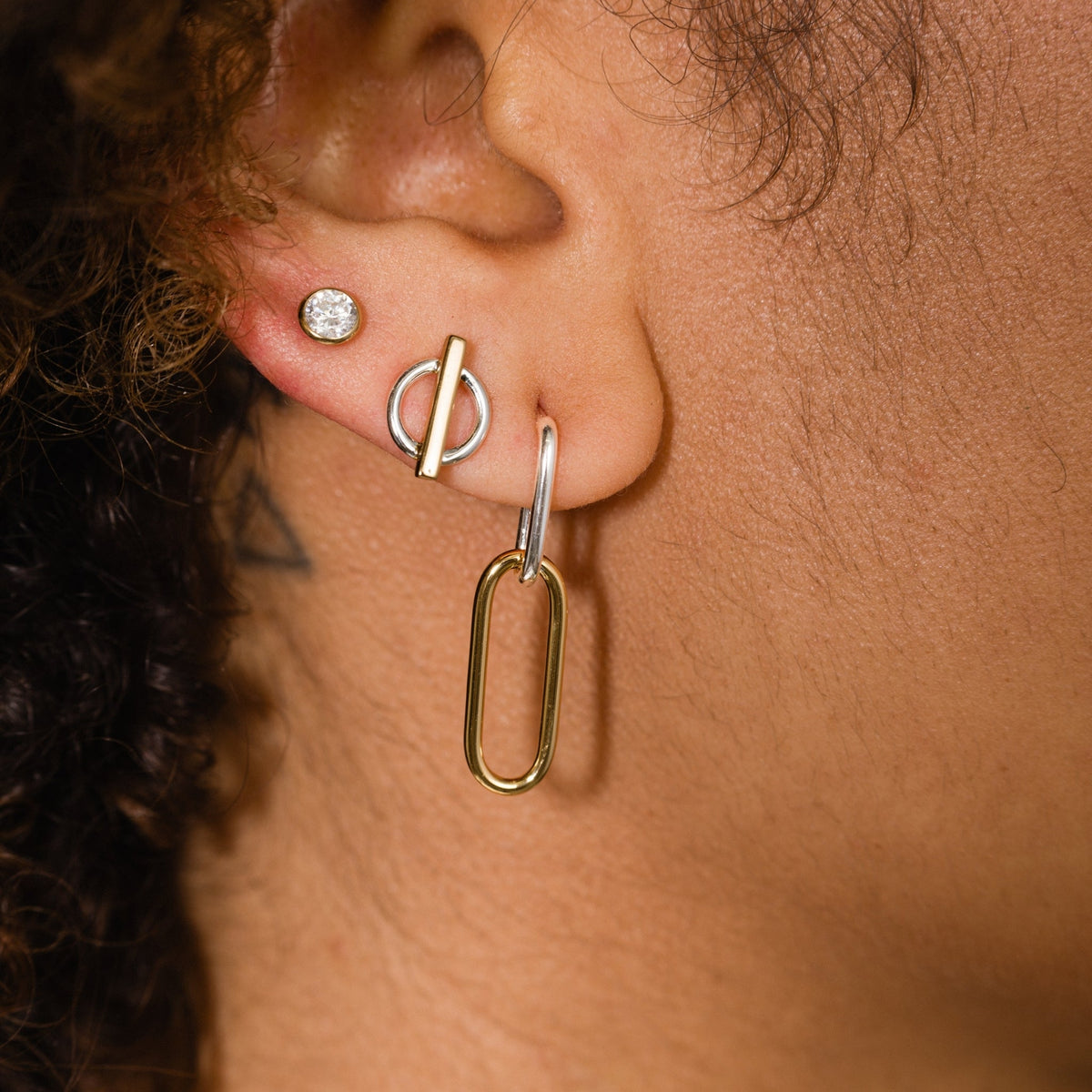 Duality Open Link Earrings