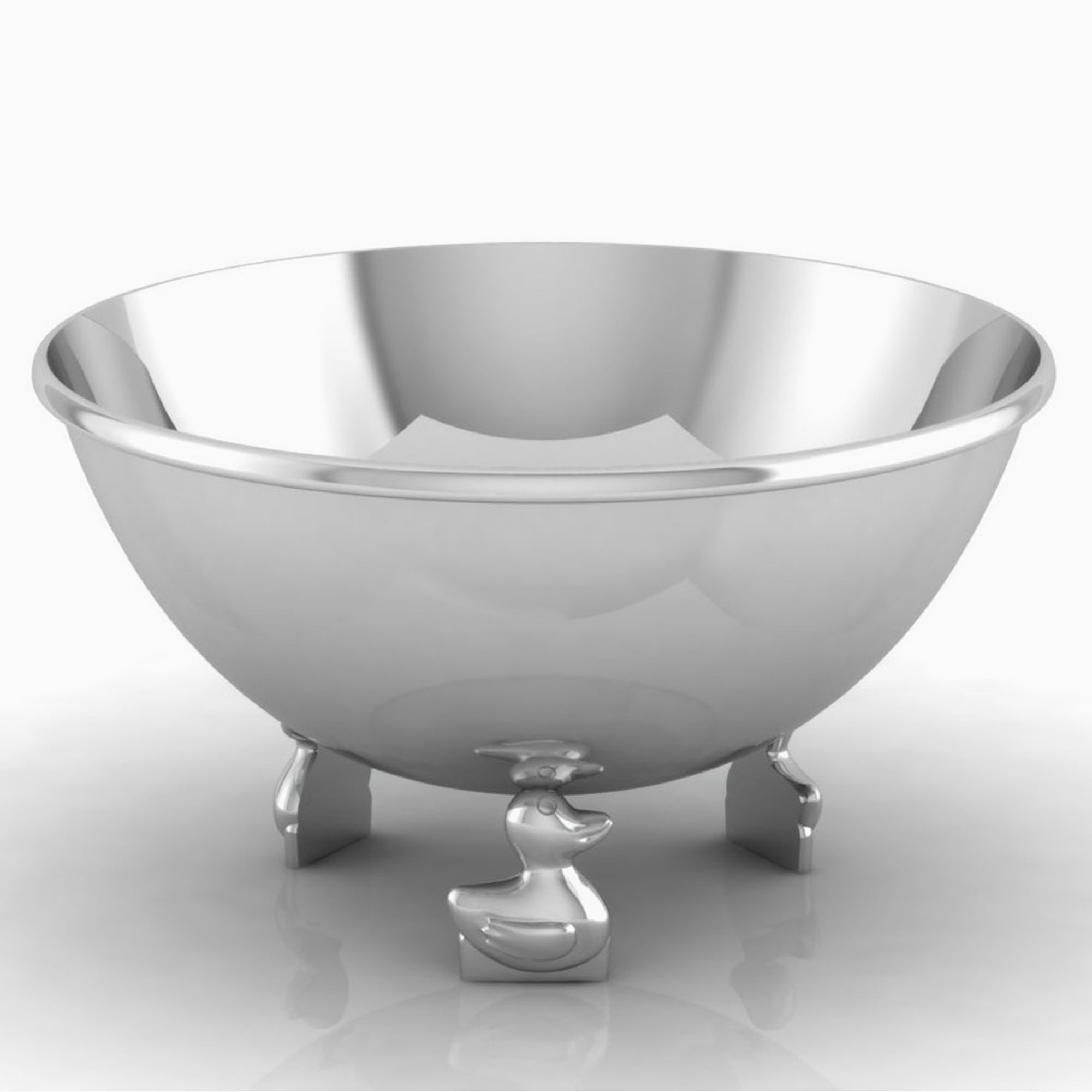 Sterling Silver Duck Baby Feeding Bowl By Krysaliis