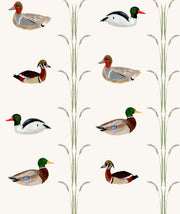 Ducks For Nicholas In Cream Fabric Swatch