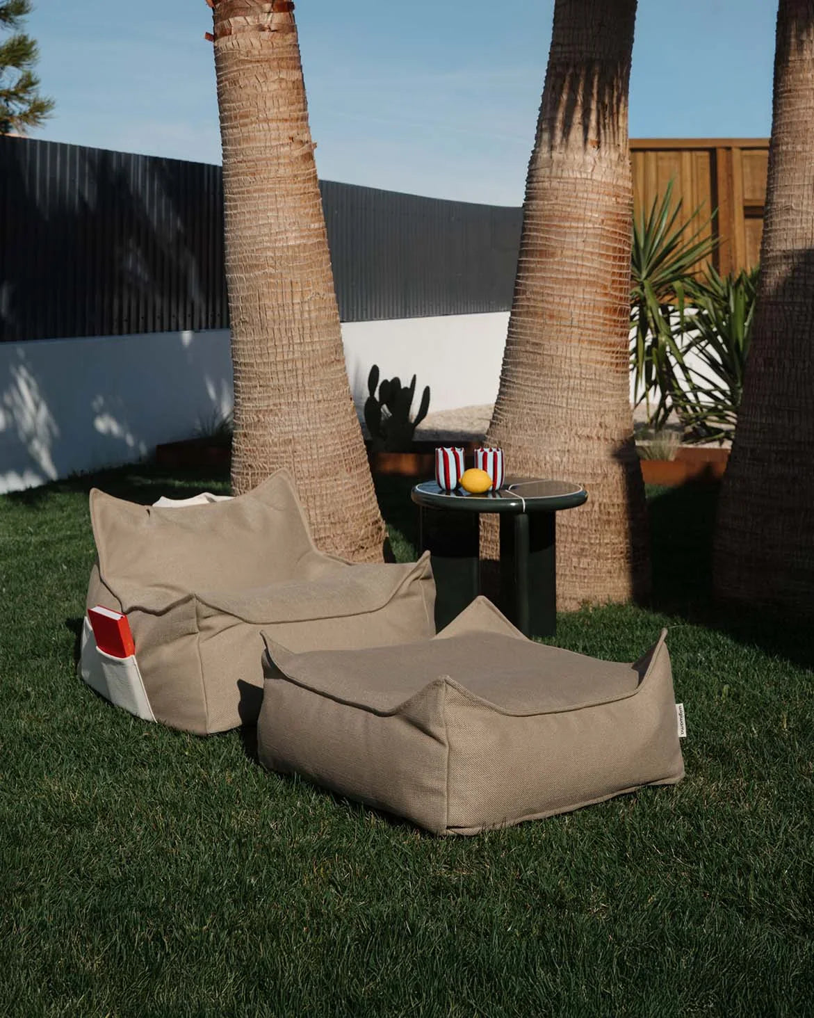 Dune Outdoor Beanbag Chair & Ottoman Set