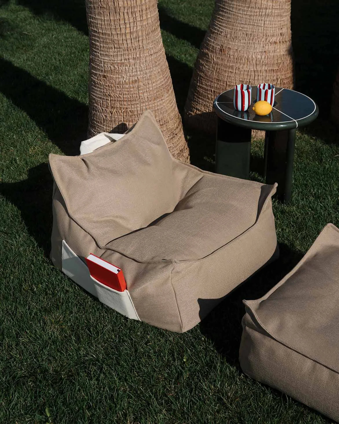 Dune Outdoor Beanbag Chair & Ottoman Set