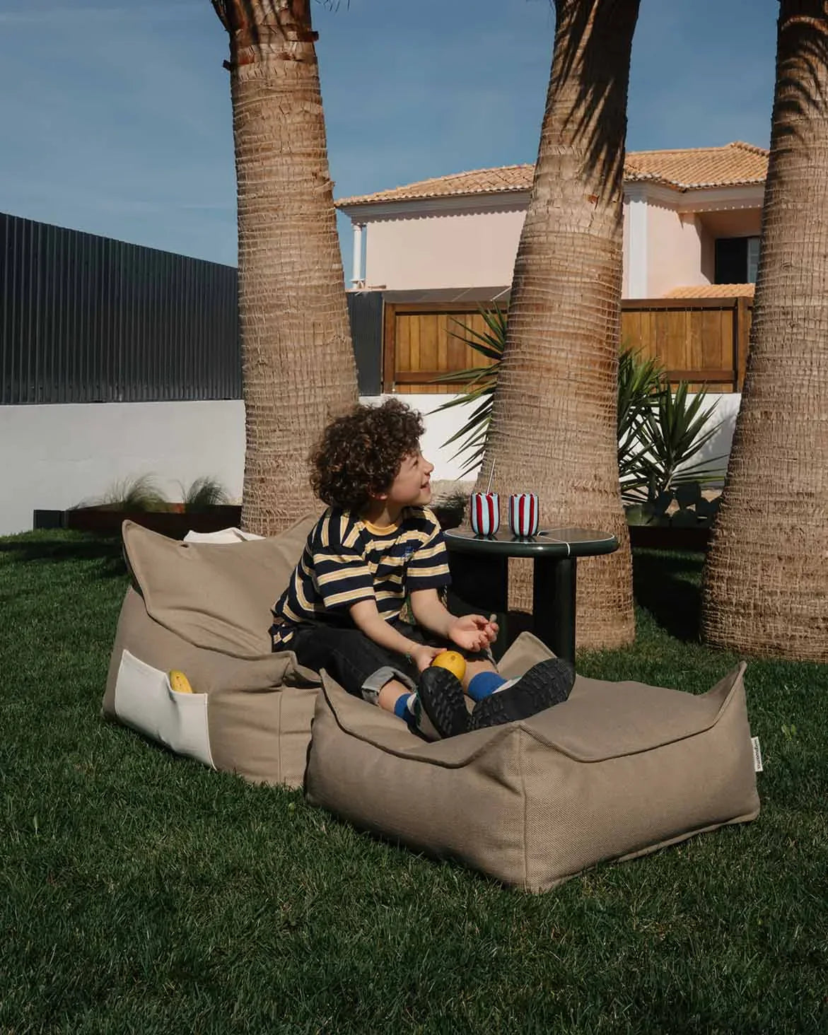 Dune Outdoor Beanbag Chair & Ottoman Set