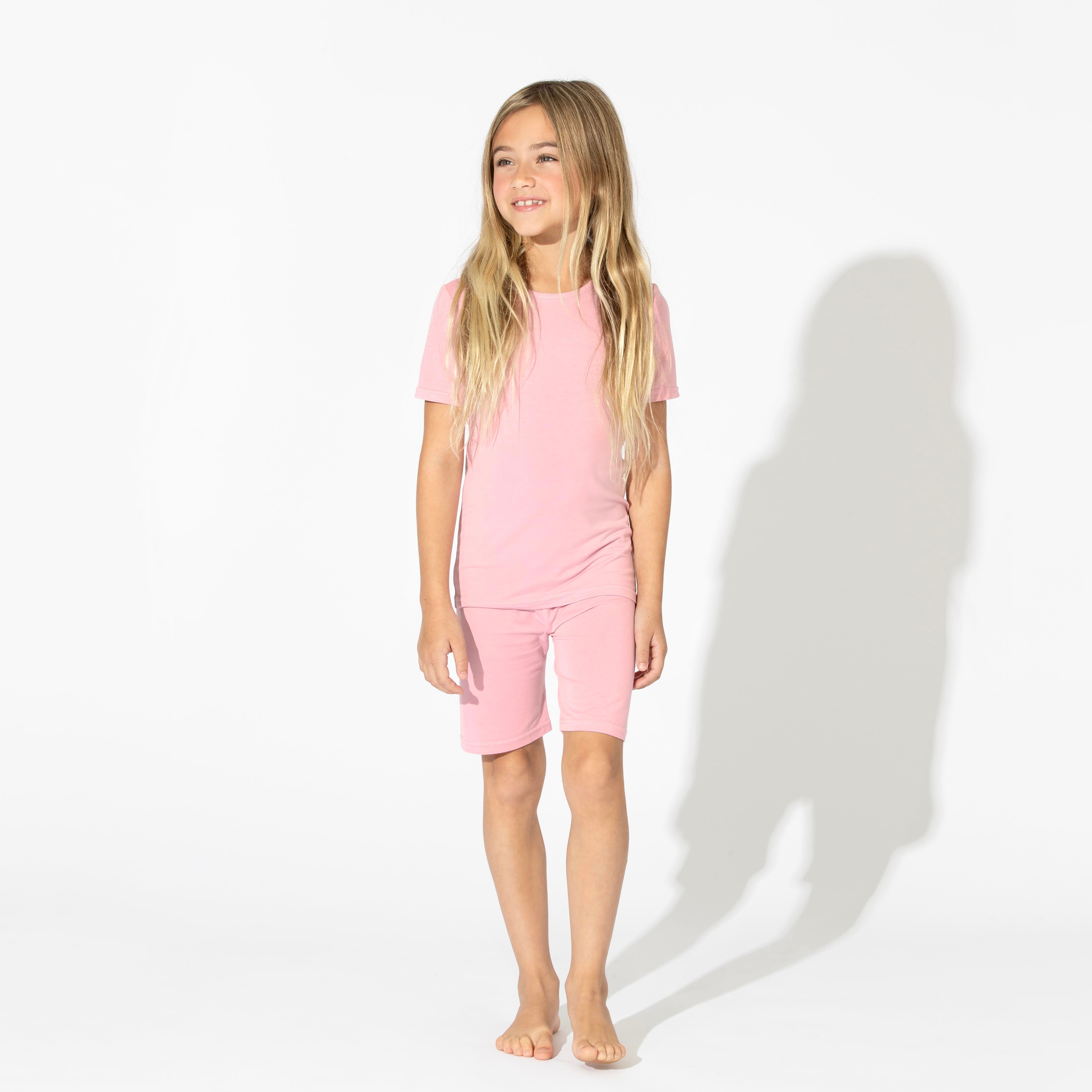 Dusty Rose Bamboo Kids Pajama Short Set