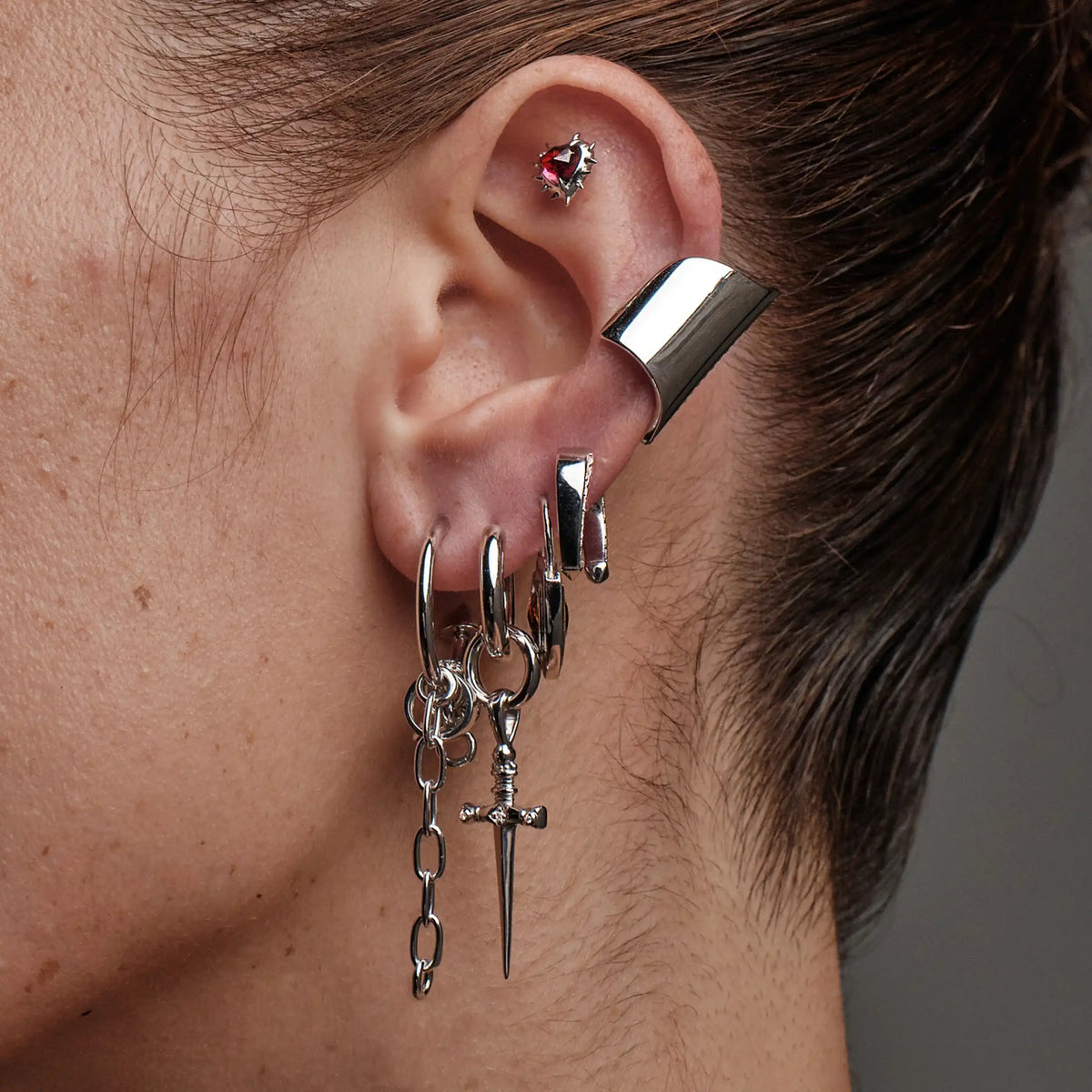 Sapphire Shield Ear Cuff