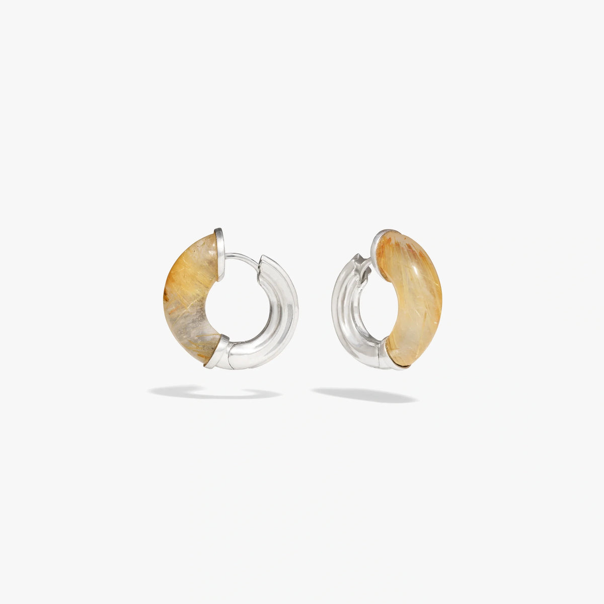 Carved Gemstone Hoops