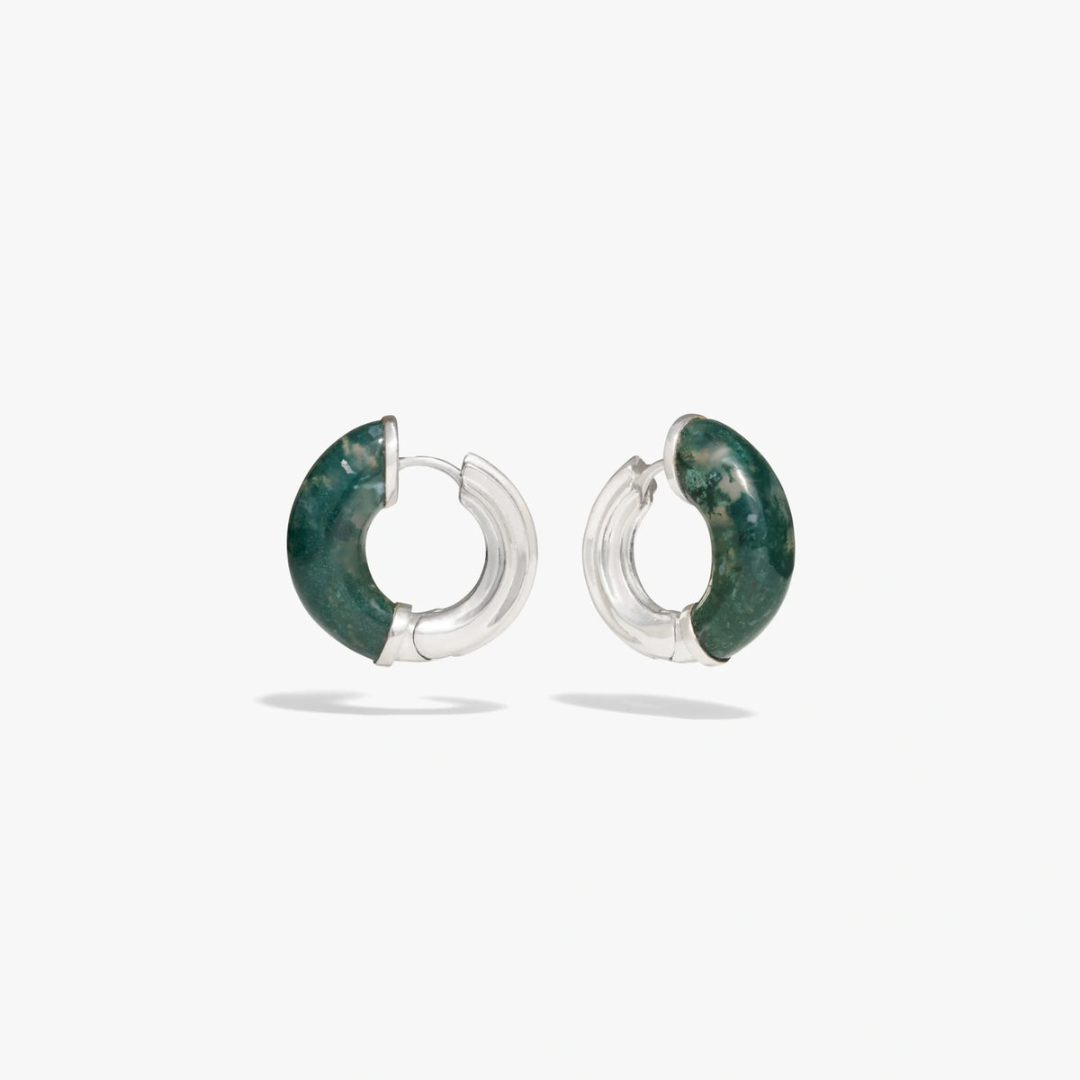 Carved Gemstone Hoops