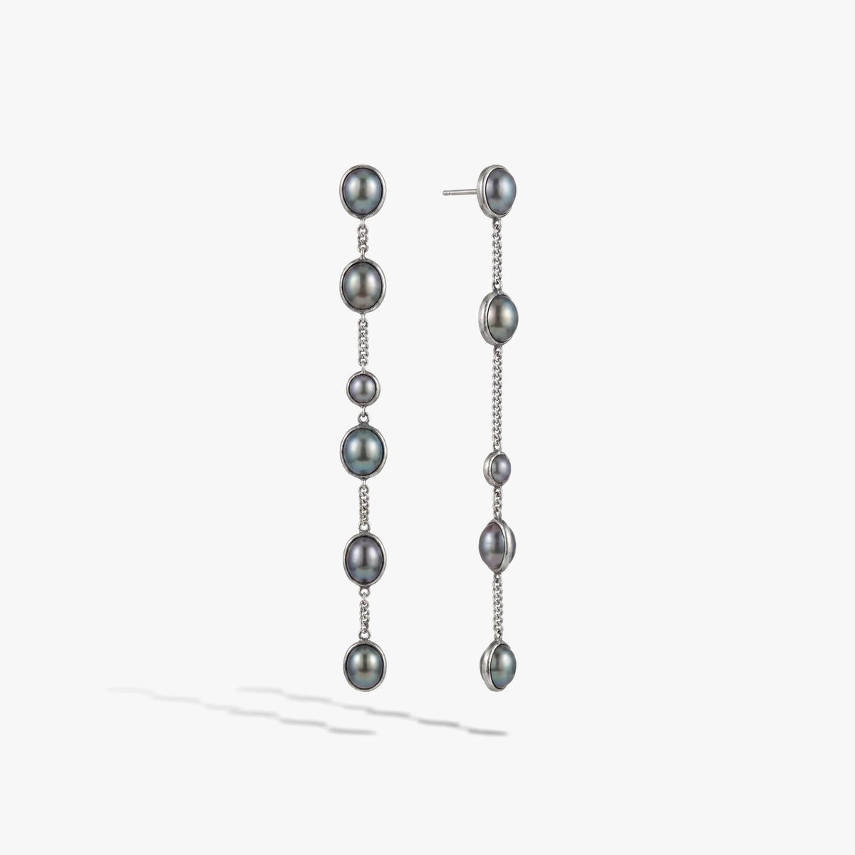 Molten Pearl Linear Earrings